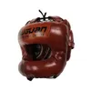 Pu boxe cabeça proteção adulto equipamentos de fitness feixe cruzado fechado esportes completos sanda capacetes taekwondo acessórios 240122