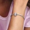 100 % 925er Sterlingsilber, Logo, Herzbänder, Spacer-Charms, passend für originale europäische Charm-Armbänder, Mode, Frauen, Hochzeit, Verlobung, Je2749