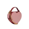 Simple Pink Heart Girly Small Square Shoulder Bag Fashion Love Women Tote Purse Handbags GRILS Chain Top Handle Messenger Bags