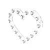 16 kancalı mücevher torbaları organizatör akrilik kalp şekli raf kanca şeffaf kolye duvar monte dekoratif tutucu