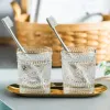 Tumblers Nordic Bathroom Accessories Set Gold Inlay Glass Mouthwash Cup Embossed Toothbrush Holder gobelet salle de bain badkamer