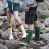 Moda wysoka top mężczyźni kobiety gumowe buty deszczowe buty pary wodoodporne galoshes Work Prace Garden Rainboots Rube Rain Buty 240125