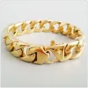 Bracelets 22cm*15mm New Fashion Bright Color Jewelry 316L Stainless Steel Gold Men's&Boy's Bracelets Bangles,Perfect Technology