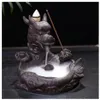 FBIL Dragon Cone Incense Burner Purple sand Backflow Dragon Smoke Holder Dragon Pond coffee 10 5 x 11 x 10cm2002