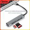 3.0 HUB Multiport Splitter Adapter 5 In 1 USB Split Converter With SD TF Ports Card Reader For Laptop Compute PC