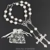 Party Favor Simplewoo Första nattvardsgåvor Baptism Rosary Favors Recuerdos de Bautizo Quinceanera White Silv Pack of 12pcs2416