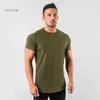 Męskie koszulki Nowe modne topy tee fitness Mens T Shirt krótkie rękawowe mięśnie joggery kulturystyka