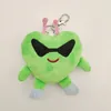 Porte-clés pendentif en peluche en forme de cœur, peluche douce, rose, vert, sangle de poupée, breloque de sac pour filles