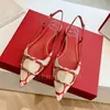 Designer high heels red shiny sandals thin heels black metal buckle shoes bare colored Women formal shoes rivet sandals high heels