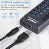 7/10 Ports USB 3.0 Hub Multi Splitter With Switch Power Adapter Multiple Expander For Laptop Accessories MacBook