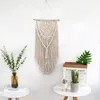 Nuevo arte de pared de macramé anudado a mano, tapiz colgante de pared de algodón hecho a mano con telas de encaje, decoración de boda Bohemia 231B