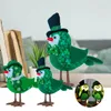 Green Hat Festival Irish Green Leaf Festival Luminous Bird shaped Desktop Decoration Application Christmas Decorative Light Bulb 240129