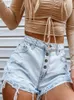 Women's Shorts WeiYao Ripped Jean Shorts Women High Waisted Hole Short Jeans y2k Streetwear Graphic Printed Women Clothing 2023 Summer Fashion T240129