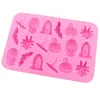 Baking Moulds 18 Cavities Halloween Scary Silicone Mold Hat Skull Tomb Bat Pumpkin Spider Chocolate Gummy Mould Cake