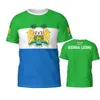 Heren T-shirts Aangepaste naam nummer Sierra Leone vlag embleem 3D T-shirts voor mannen vrouwen Tees jersey team kleding voetbal voetbalfans cadeau T-shirt