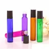 Perfume Bottle 10Ml Empty Glass Roll On Blue Red Green Amber Clear Roller Container For Essential Oil Aromatherapy Pers And Drop Deliv Otqtn