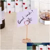 Outras ferramentas de cozinha 12 Pcs Rose Gold Heart Shape Po Holder Stands Table Number Holders Place Card Paper Menu Clips para S Drop Delivery Otsvp