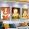 Картины Забавная толстая Мона Лиза от Botero, печать постеров для галереи, гостиной, домашнего декора, скандинавский мультфильм, леди, холст, картина, настенное искусство, подарок