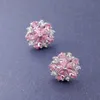 Sieraden Meisje Roze Kristal Bloem Zirkoon Diamant wit vergulde Oorbellen studs Student Verjaardagscadeau