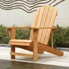 Camp Furniture American Retro Outdoor Beach Wood Chair Solid Garden Courtyard Swimming Lounge WKGC