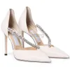 2024 Nova marca de verão Bee Crystal Dress Shoes Embelezamento Sandálias de bico fino Mulheres Bombas de PVC Lady Slip-On Wedding Edit Noiva Casual Andando Letterg EU35 ~ 43