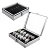 6/10/12/24 Girds Luxury Premium Quality Watch Box Aluminium Alloy Produc Mönster Storage Clock Collection Display Present Boxes 240124