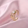 Band Ringe Einstellbare Größe Edelstahl Ringe Für Frauen Koreanische Mode Verlobung Hochzeit Frau Ring Schmuck Zubehör Großhandel 2023 240125