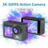 Sportactievideocamera's 5K 30FPS Actiecamera Anti-shake Waterdichte sportcamera Dubbel scherm 170 Groothoek 30 m met afstandsbediening Fietsduikcamera YQ240129