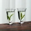 Bicchieri da vino in vetro trasparente con gamba alta per tè verde e tazza per degustazione di aromi, resistente al calore, piccolo set per la casa da 40 ml