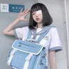 Skolväskor söta lolita flickor japanska jk ryggsäckar handväskor söta hundstudenter portföljer bokväskor axel