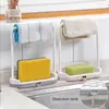 Kitchen Storage Utensils Rag Sponge Rack Bathroom Hanging Towel Soap Organizer Detachable Draining Holder Shelf Gadgets