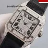 Automatic Mechanical Watches Stainless Top Fashion Iced Silver Wristwatch Out 904l Watch Square 42mm Steel Case Bracelet Automatic Waterproof