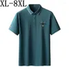 Men's Polos 7XL 8XL 6XL 2024 Summer High End Fashion Printed Polo Shirt Men Clothing Breathable Mens Shirts Casual Loose Camiseta Hombre