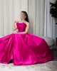 Robe De soirée en Satin fuchsia dubaï pour femmes, festonnée, sans manches, longue ligne a, robes De bal, vêtements d'anniversaire