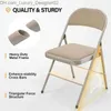 Other Furniture VINGLI 6 PC Folding Chairs with Padded Seats Metal Frame with Fabric Seat Back Capacity 350 Lbs Khaki Set of 6 Q240129