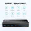 Ports USB 3.0 High Speed ​​Hub med 12V Power Adapter Splitter OTG för Desktop Laptop Computer Accessories