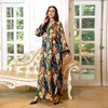 Ethnic Clothing Diamond Ostrich Feather Muslim Dress Women Caftan Elegant Casual For Turkey Islamic Clothes Kaftan