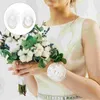 Fermagli per capelli 10 pezzi Fiore da polso Catena di perle Corpetto Fascia da polso Corpetti per braccialetti elastici da sposa Braccialetti in pizzo fai da te Damigella d'onore