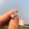 Charme knriquen 100% sier sparking 6*6mm simular moissanite diamante casamento noivado brincos de orelha jóias finas atacado