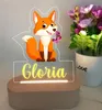 Night Lights Personalized Name Lamp Elephant USB 3D Nightlights Custom Light Cartoon Acrylic For Baby Kids Room Decor