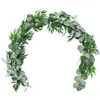 Artificial Eucalyptus Garland Faux Silk Eucalyptus Leaves Handmade Garland Greenery Wedding Backdrop Arch Wall Decoration1245R