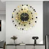 Relojes de pared Reloj moderno de lujo diseño silencioso Metal europeo arte del hierro dormitorio acrílico Reloj De Pared decoración de la habitación