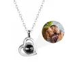 Anelli Collana con proiezione fotografica personalizzata con immagine all'interno Collana Ti amo Collana con ciondolo a cuore personalizzato in 100 lingue