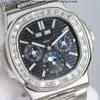 Patek-Phillippe Movment Erkekler için Pak Mekanik 5711 5740 Moonfase Enfaz EJG1 Superclone Kompleks Fonksiyonları Yüksek Kalite Oto UHR Montre Luxe PP Kutu