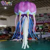 L'inflation gonflable extérieure de méduse de hauteur de 3 m 10 pieds allume des modèles de thème d'océan animal pour la décoration de carnaval de fête avec le ventilateur d'air publicité événement jouets sport