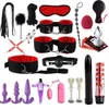 Giocattoli per adulti HMOON BDSM SexLove Set Kit Adulti Manette Morsetti per capezzoli Frusta Sculacciata Sesso Plug anale in metallo Vibratore Culo Giocattoli sessuali per donne Uomini