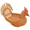 Dinnerware Sets Imitation Rattan Storage Basket Gifts Tabletop Bread Woven Fruits For Desk Decorate Daily Use Dessert Peafowl Modeling Pp