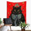 Tapissries Cat Coven Tapestry Tryckt Witchcraft Hippie Wall Hanging Bohemian Mandala Art Eesthetic Room Decor