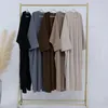 Vêtements ethniques 2024 Manteau d'hiver en velours côtelé pour femmes chaud épais kimono cardigan arabe turquie modeste abaya islam femme robe rétro