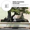 Decorazioni da giardino 4 pezzi Mini Pagoda Statua Lanterna in arenaria giapponese Bonsai Micro Decorazione paesaggistica